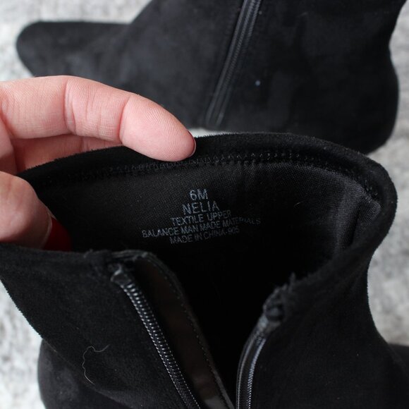 Black faux suede ankle booties - Picture 8 of 8